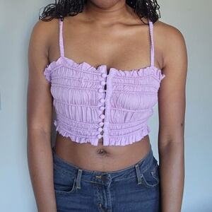 Urban Outfitters Lilac Ruffled Crop Top